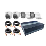 KIT EDVR HIKVISION 4CH COLORVU 2BULLET+ 2DOMOS + 4CABLE BNC 18MTS E04HG2B2T-KITC