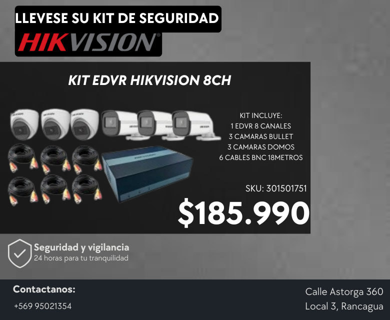 Kit Hikvision 8 canales